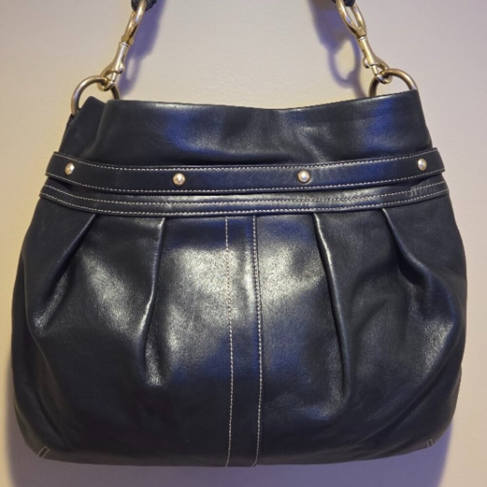 Coach Hampton Black Leather Hobo Bag Shoulder
